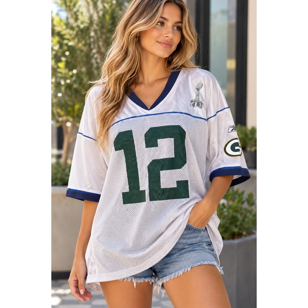 Reebok Aaron Rodgers Green Bay Packers NFL Football Superbowl XLV Jersey XL